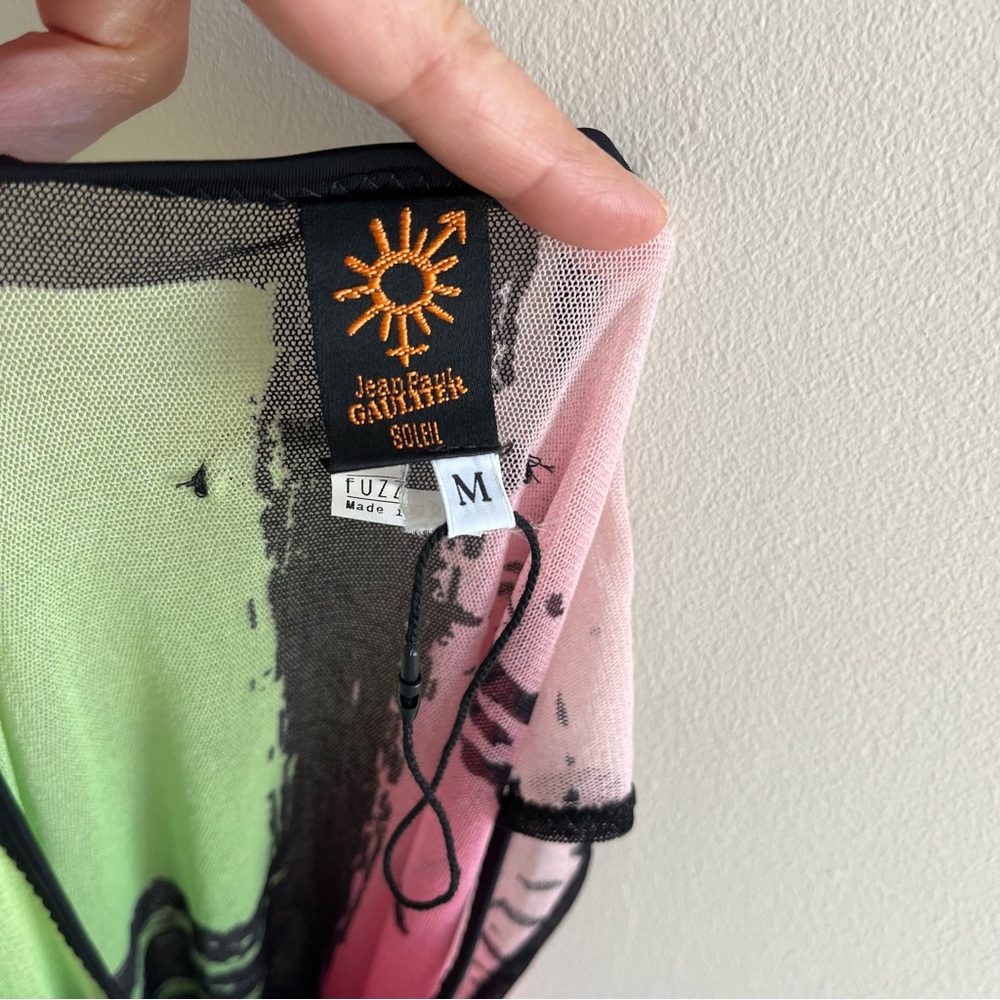 RARE Vintage Jean Paul Gaultier Soleil 90s Y2K Sheer Mesh Swim Tank Top Shirt M - Picture 6 of 9